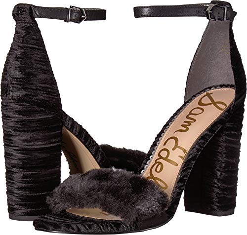 Black Short Plush Fur/Striped Velvet