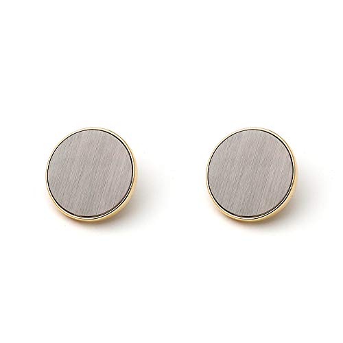 Metallic texture gray stud earring