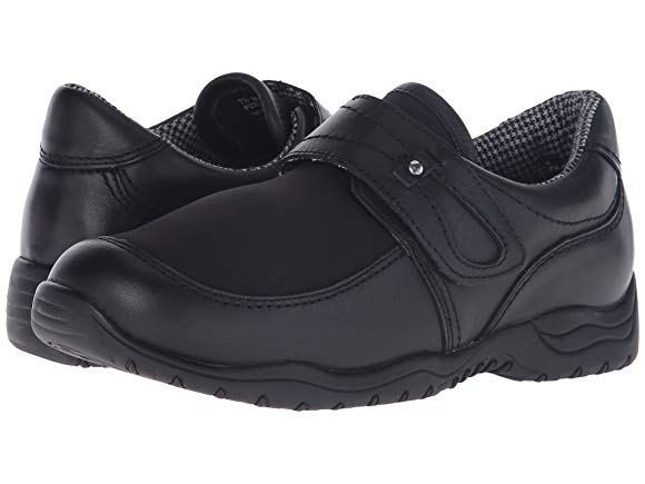 Black Leather/Black Stretch
