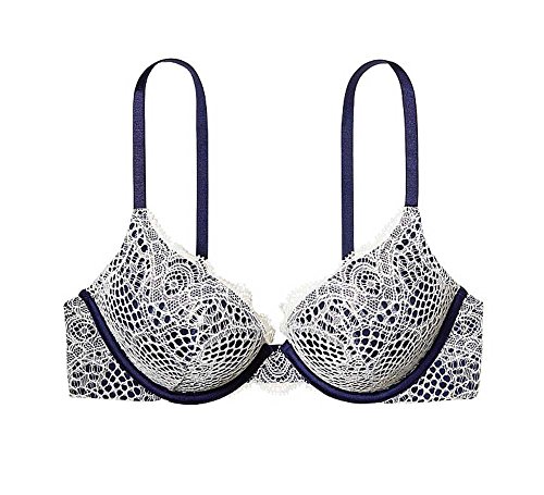 Navy White Floral Lace