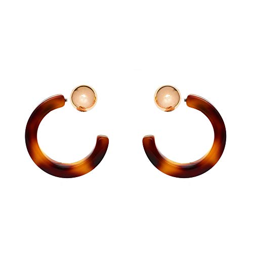 Tortoise round pikaboo earring