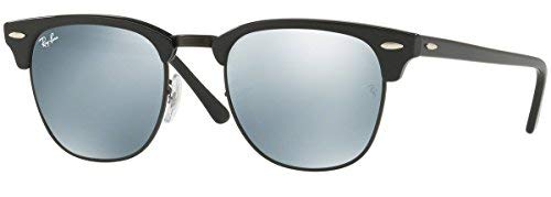 Shiny Black Frame Mirror Silver Lens