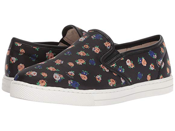 Black Multi Floral Leather