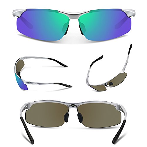 291 Sliver&Black Tips&Green Lens