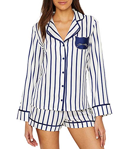White / Navy Stripe