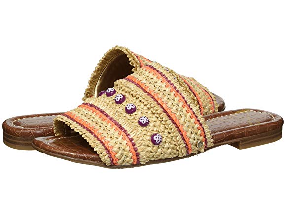 Almond/Sedona Orange Woven Multicolor Raffia