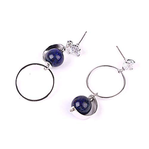 Lapis blue round drop earring