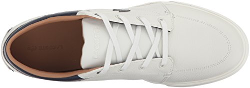 Off White/Nvy Leather