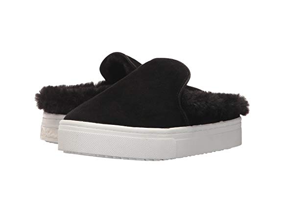 Black Kid Suede Leather/Faux Fur