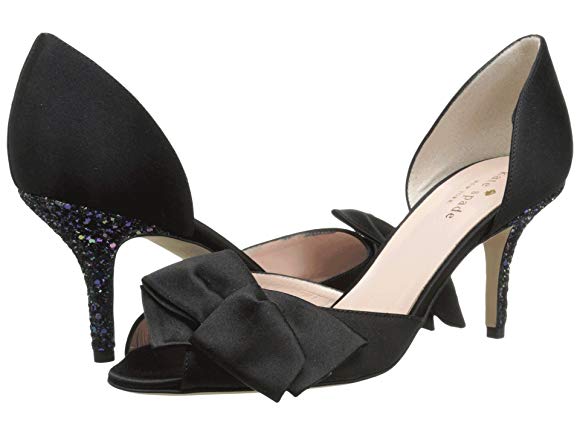 Black Satin/Black Multi Glitter Heel