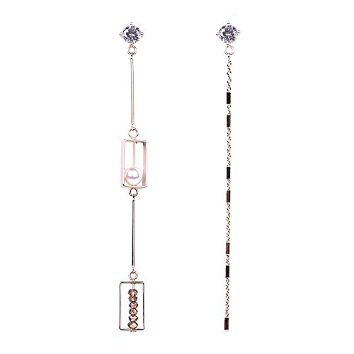 Delicate hadmade chain pearl drop earring