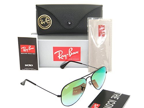 Shiny Black Frame Green Gradient Mirror Lenses