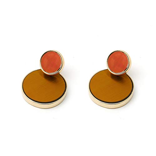 Double metal rose gold roung earring